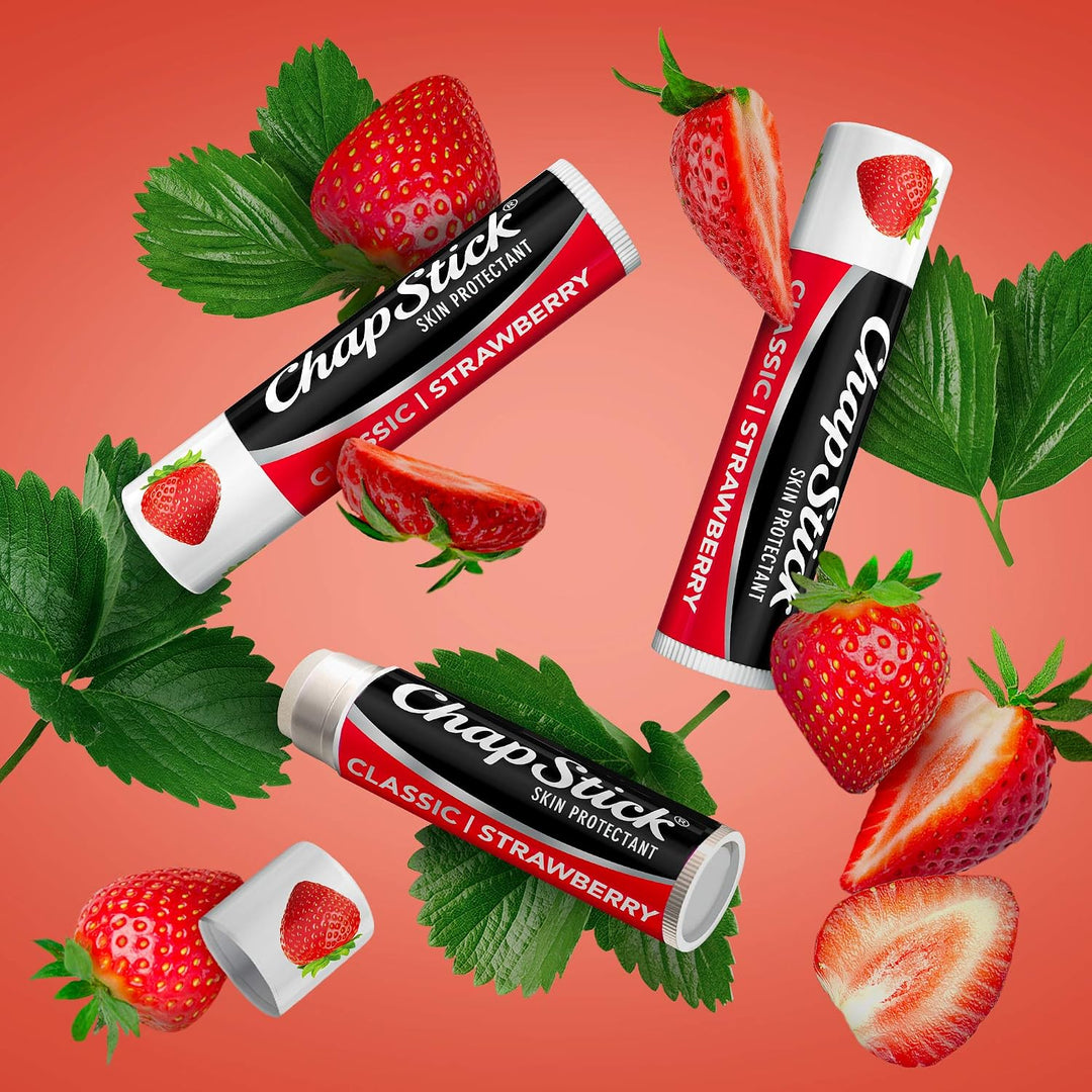 ChapStick Tubos de bálsamo labial de fresa clásica, cuidado de labi...