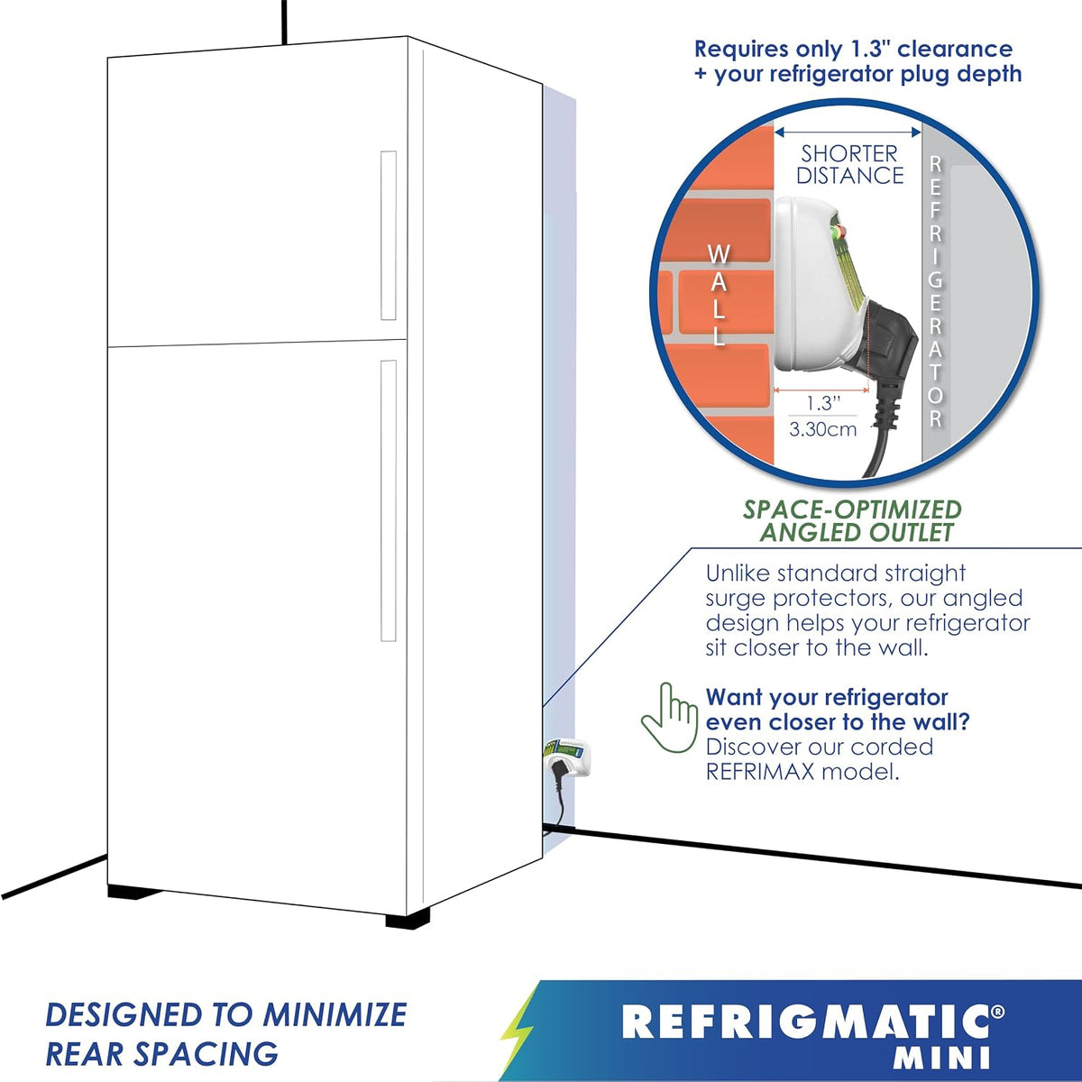 Refrigmatic Protector de voltaje y sobretensiones 2 en 1 para