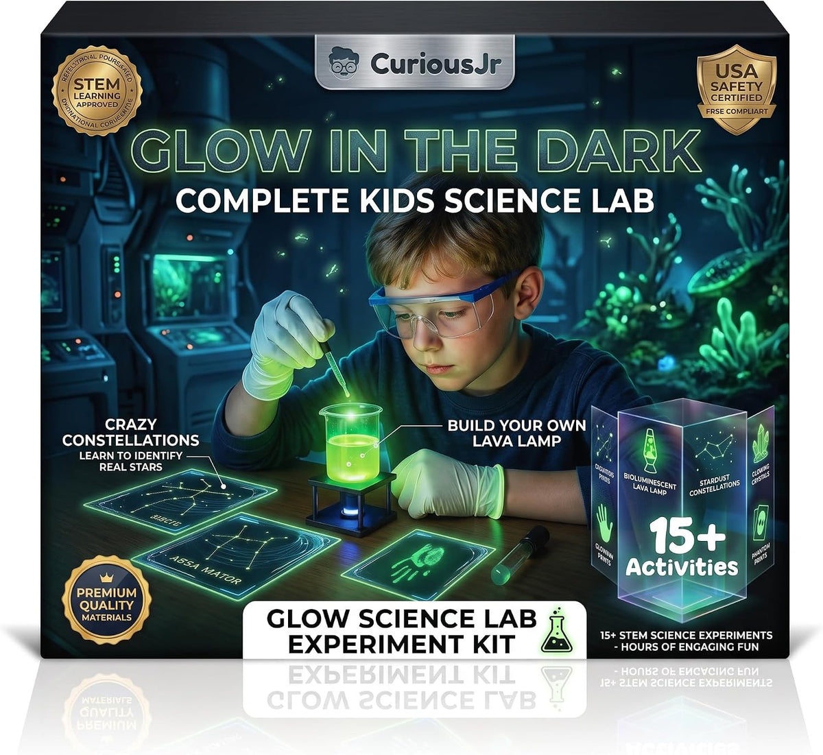 PW Kit de experimentos científicos que brillan en la oscuridad para niños