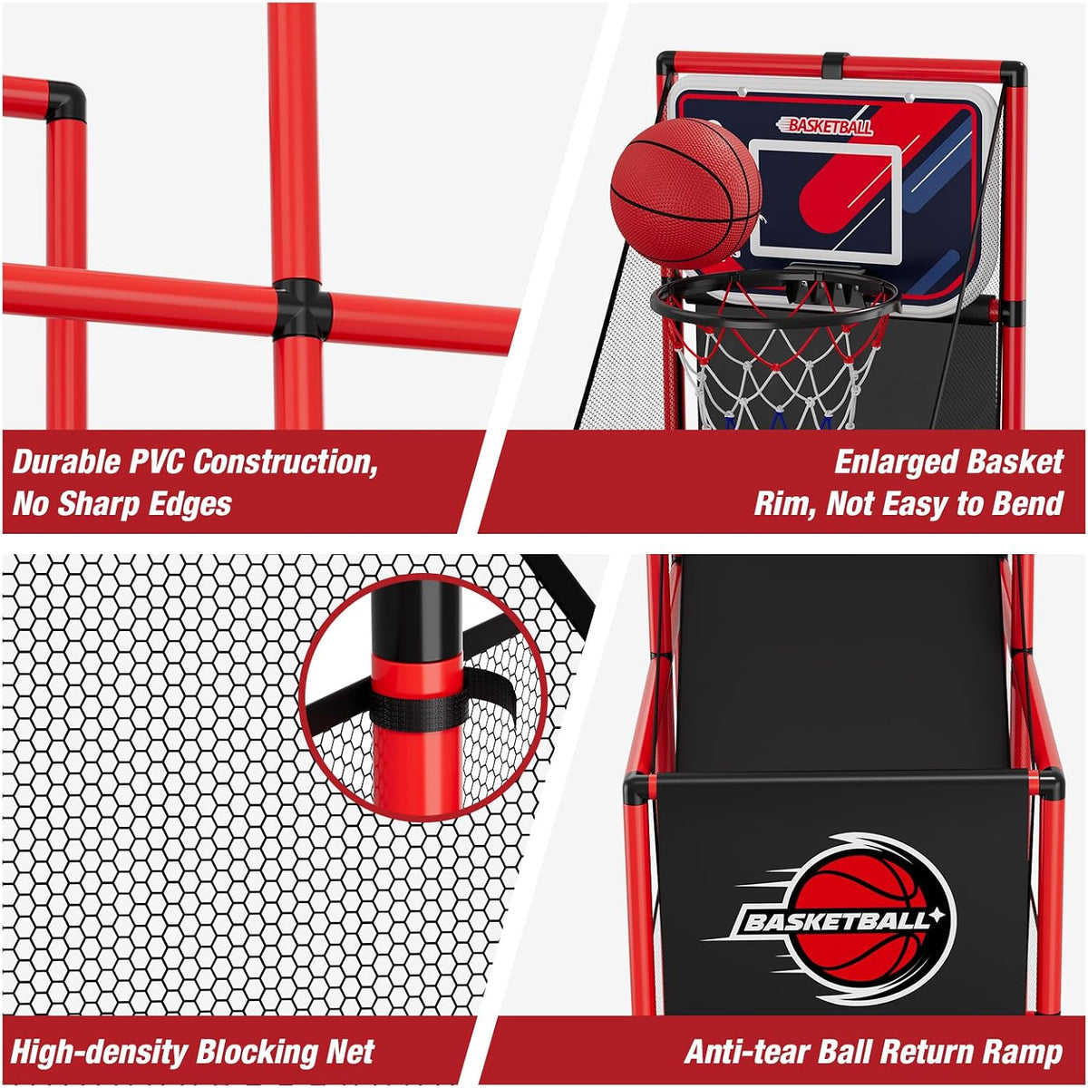 Juego de Baloncesto Arcade para Interiores y Exteriores, Aro de Baloncesto para Niños