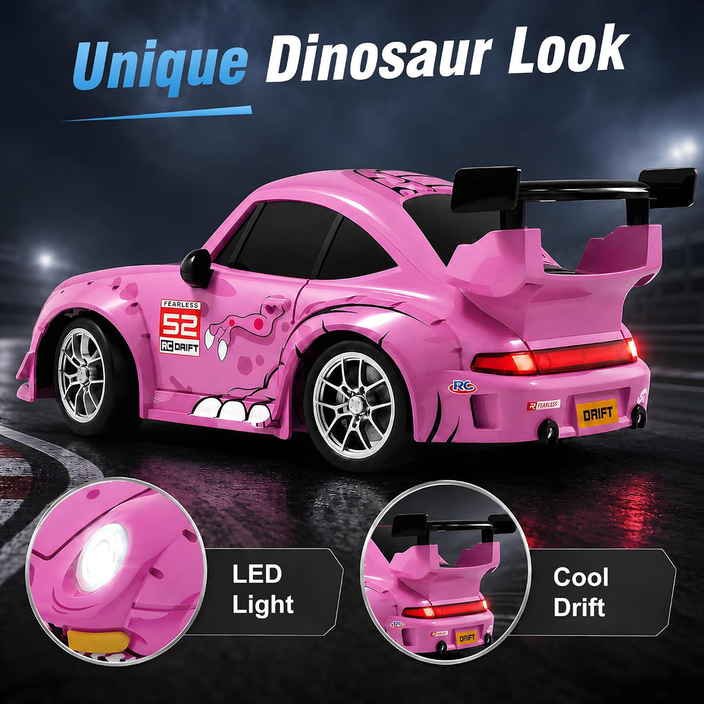 1:24 RC Drift Car 4WD Coche de carreras de alta velocidad con luces LED y 2
