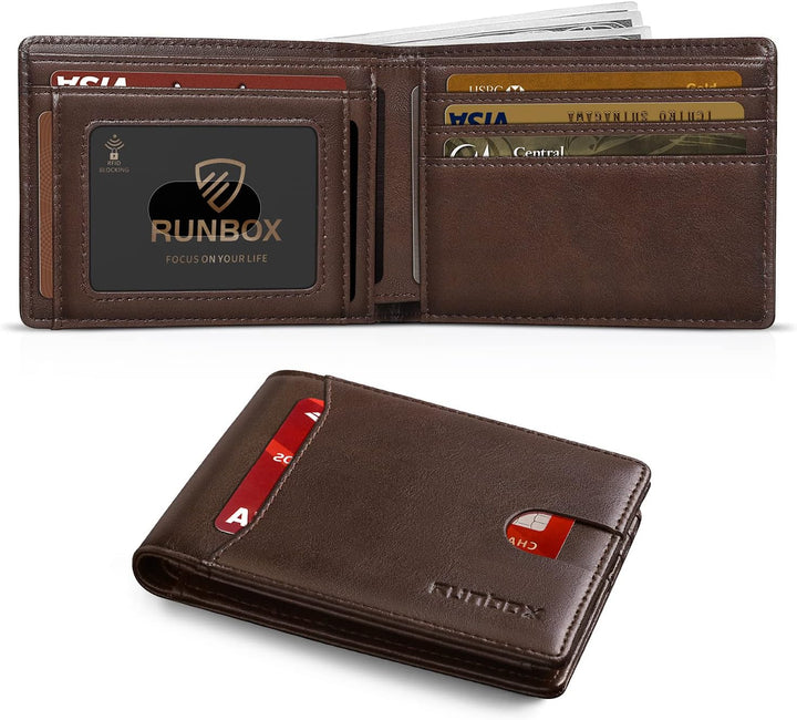 RUNBOX Cartera delgada para hombre, 11 ranuras para tarjetas de cré...