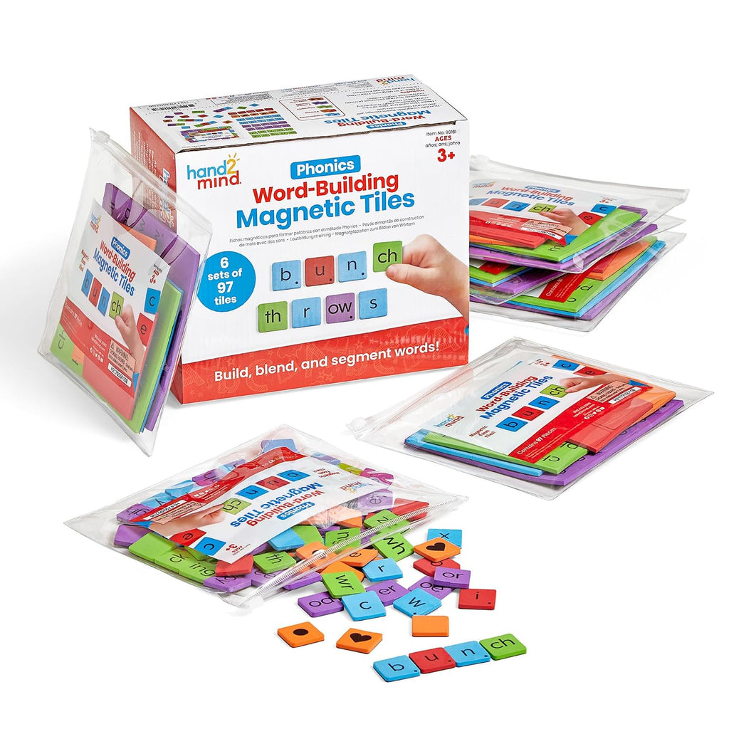 hand2mind Phonics Word-Building Magnetic Letter Tiles, Set de 6, Ages 3+