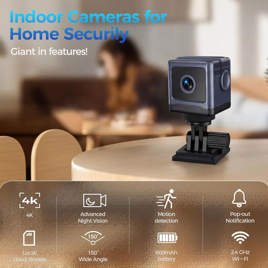HSKAH Mini cámara WiFi HD 1080P inalámbrica Nanny Cam con visión no...