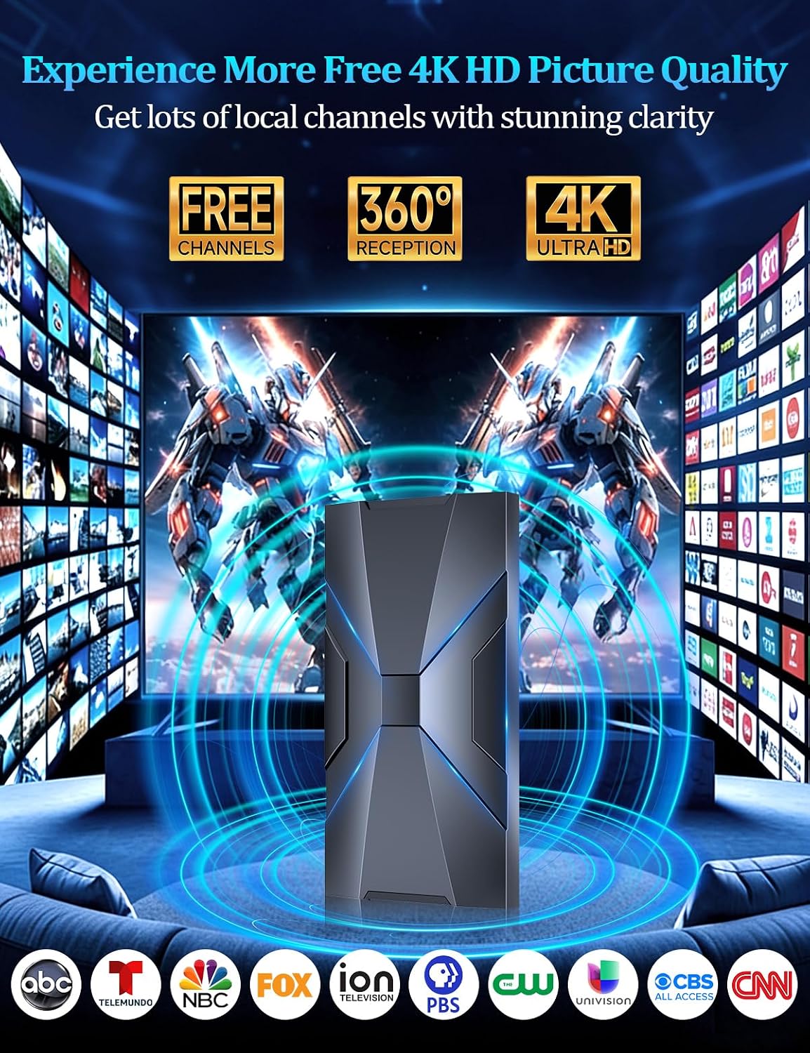 Antena de TV más fuerte 2026 de 6000+millas para canales locales