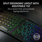 Razer Pro Type Ergo Inalámbrico División Ergonómico RGB teclado, negro