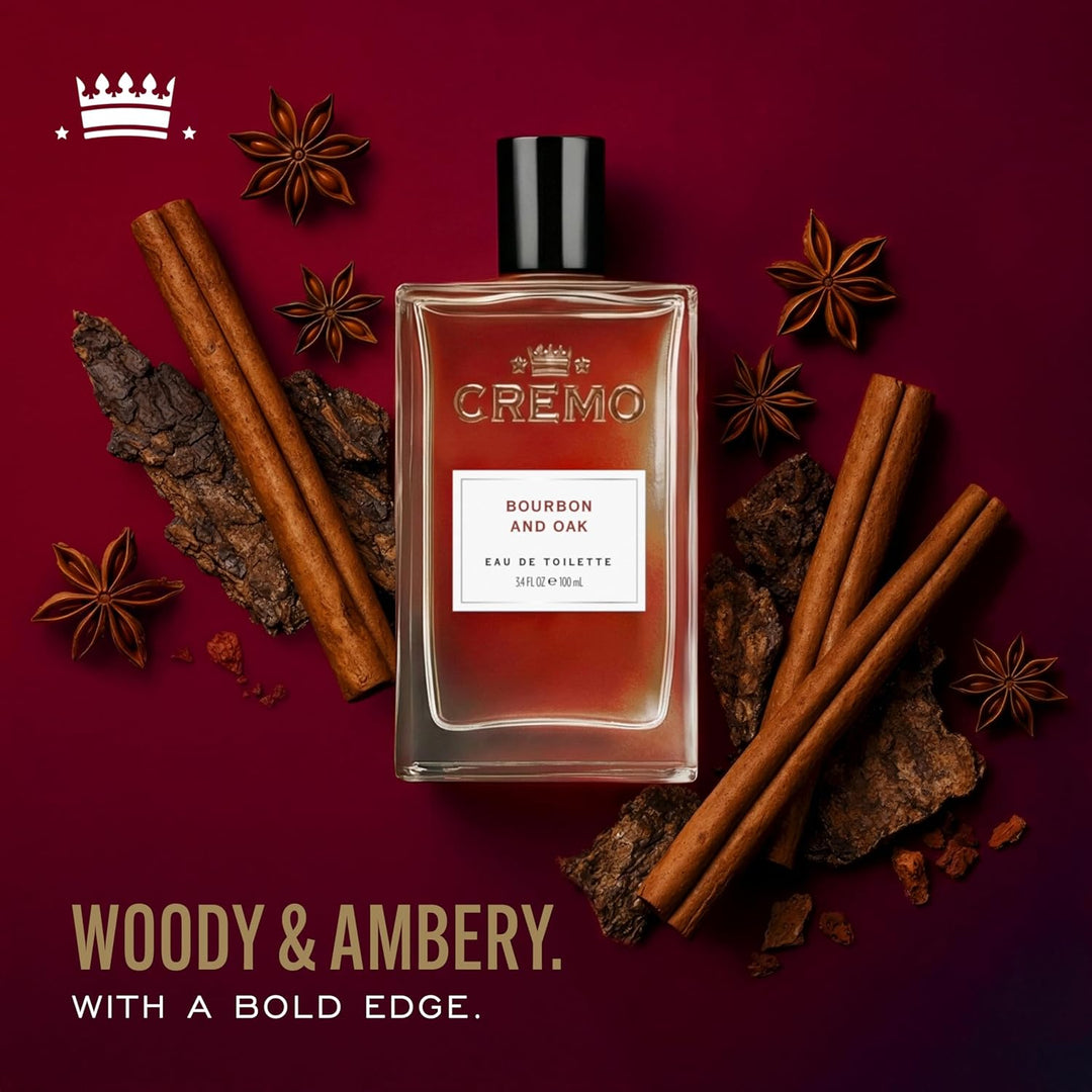 Cremo Cologne For Men Bourbon &amp; Oak - Spray de colonia para hom...