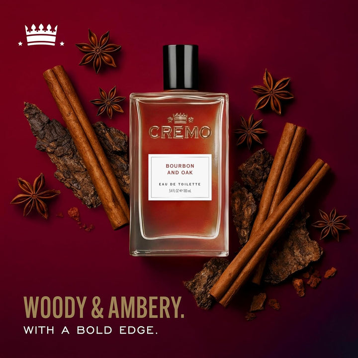 Cremo Cologne For Men Bourbon &amp; Oak - Spray de colonia para hom...