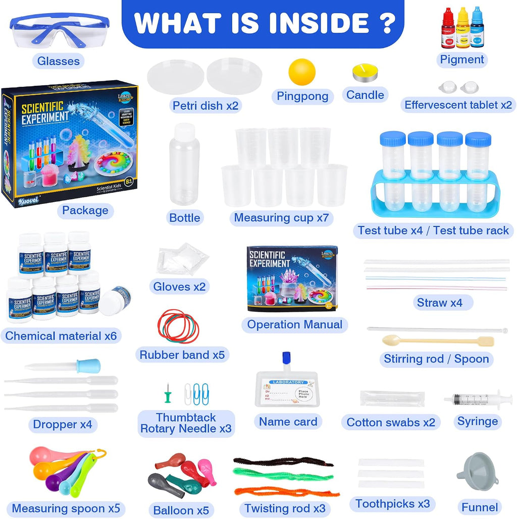 Kit de ciencia para niños, 80 experimentos de laboratorio de ciencias, disfraz de científico juego de rol STEM, herramientas científicas de aprendizaje educativo, regalos de cumpleaños y juguetes para