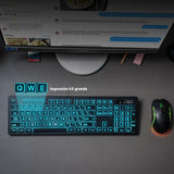 Combo de teclado y mouse inalámbricos: teclado retroiluminado de im...