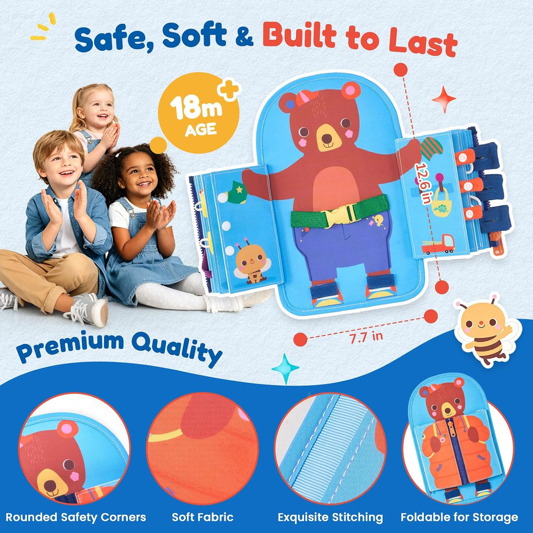 JoyCat Libro de vestir ocupado para niños pequeños de 2 a 5 años, j...