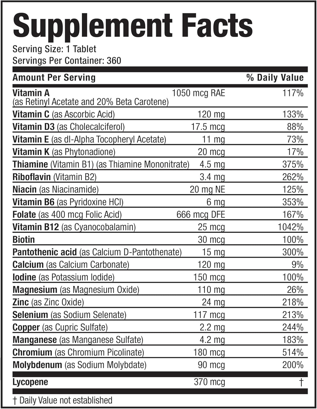 Bronson ONE Daily Multivitamínico Completo Multimineral para Hombre...
