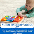 Fat Brain Toys PlayTab Essentials, tablero modular de actividades sensoriales, tablero de actividades para niños pequeños y bebés a partir de 12 meses