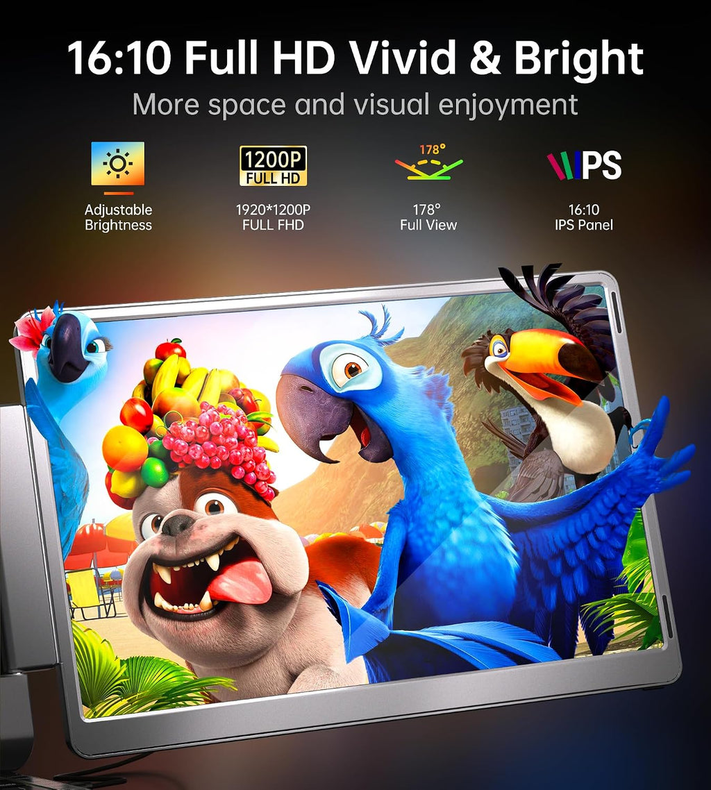FOPO Extensor de pantalla para portátil de 14 pulgadas, monitor tri...