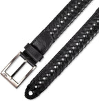 DOCKERS Cinturón de cuero trenzado para hombre, correa casual total...