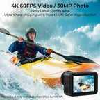 icefox Cámara de acción 4K 60FPS 20MP con 2 baterías de 2150 mAh, cámara subacuática con zoom 5X, EIS, alimentada por la aplicación Snappro, compatible con edición de video y fotos, impermeable
