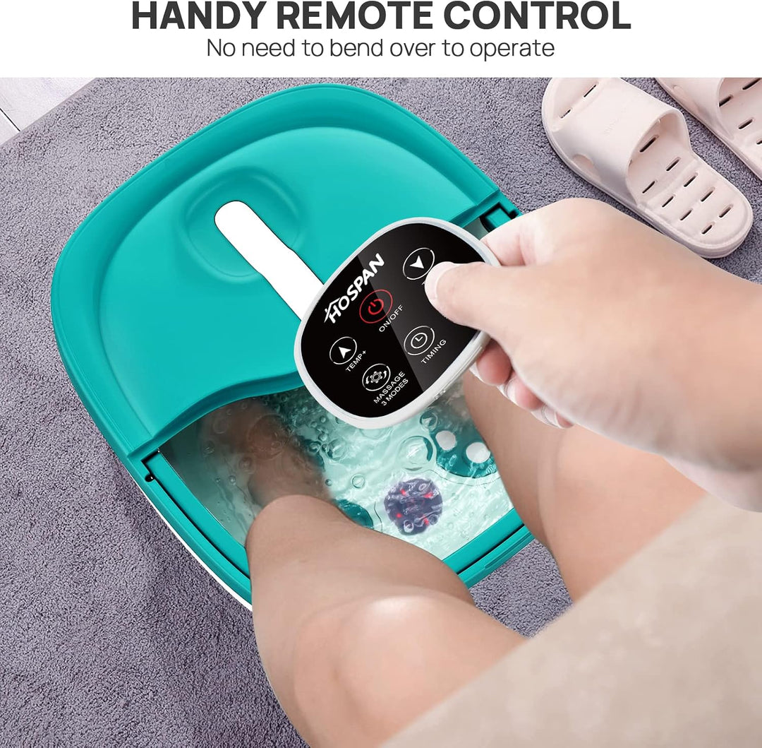 HOSPAN Masaje rotatorio eléctrico plegable para pies, baño de pies...