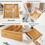 Organizador de cajones de cubiertos y utensilios