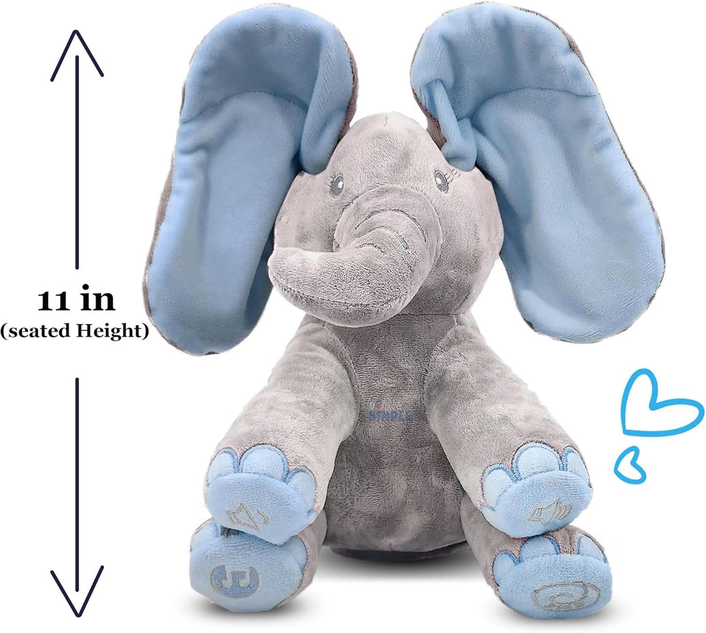 Dimple Kyle Elefante de peluche juguete animado, Elefante azul con baterías