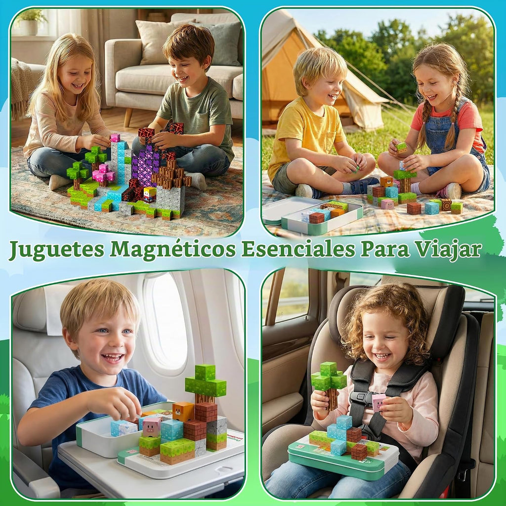 200 bloques magnéticos magnéticos cubos de construcción regalos de
