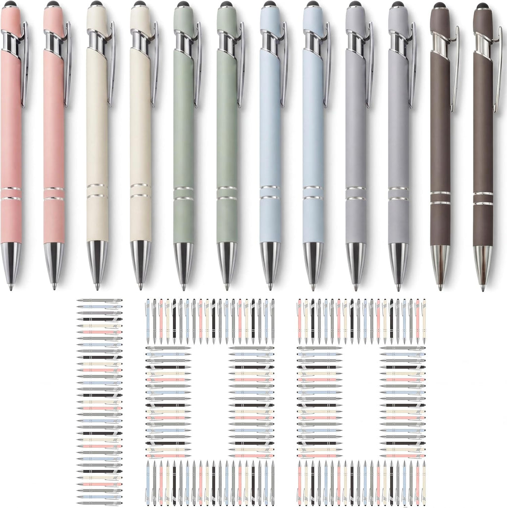 Yeaqee - Bolígrafo de 100 piezas a granel con punta de lápiz capacitivo, colores mezclados