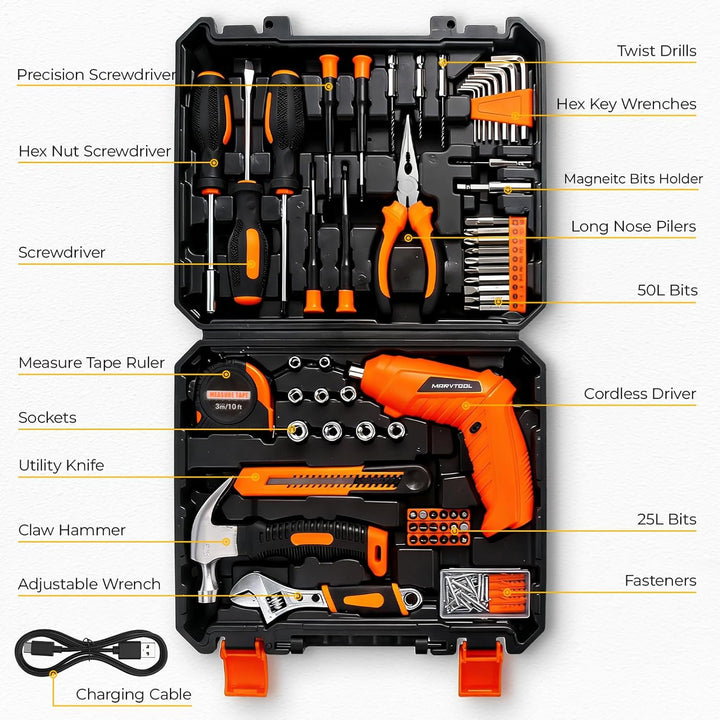 MarvTool Juego de herramientas de 140 piezas, caja de herramientas...