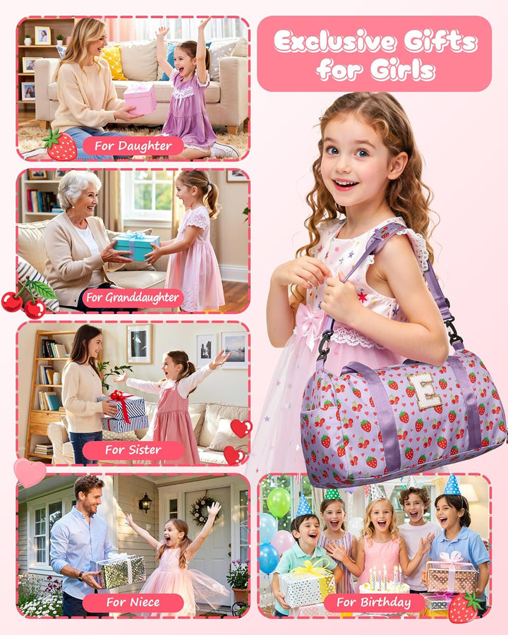 Elilier Regalos para niñas, bolsa de lona inicial para niños, linda...