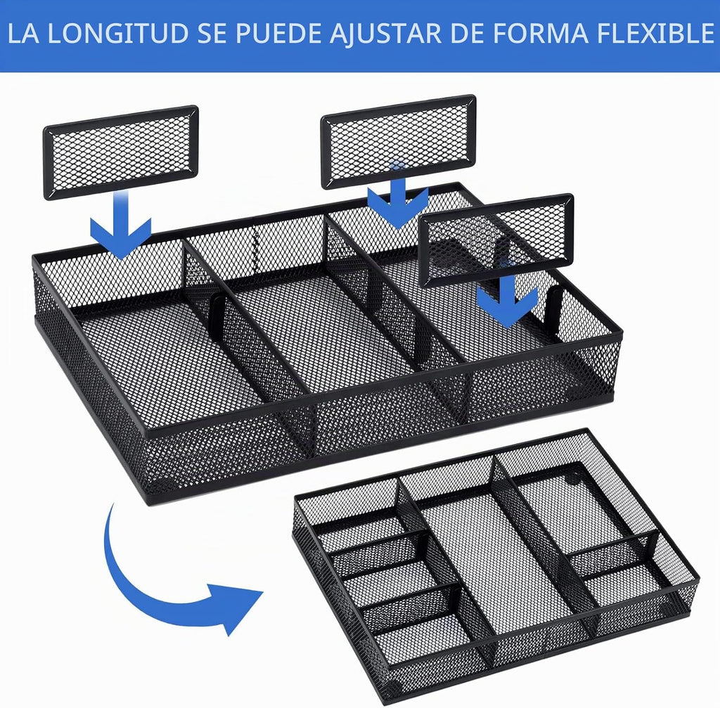 Organizador de cajones de escritorio, paquete de 4 de malla