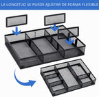 Organizador de cajones de escritorio, paquete de 4 de malla