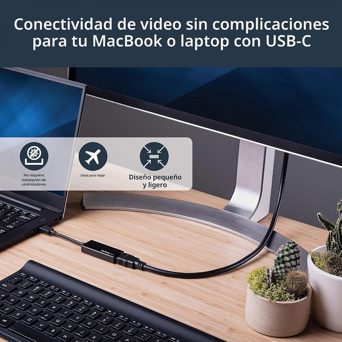 StarTech Adaptador USB-C HDMI 2.0b, 4K 60Hz, HDR10, DP 1.4 Modo Alt