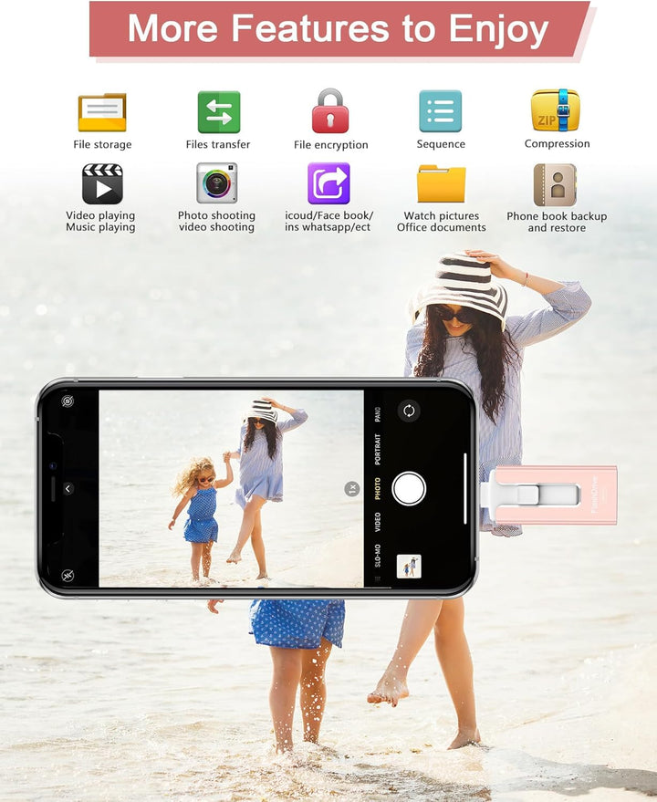Unidad flash USB de 256 GB para teléfono y tablet, unidades USB ext...
