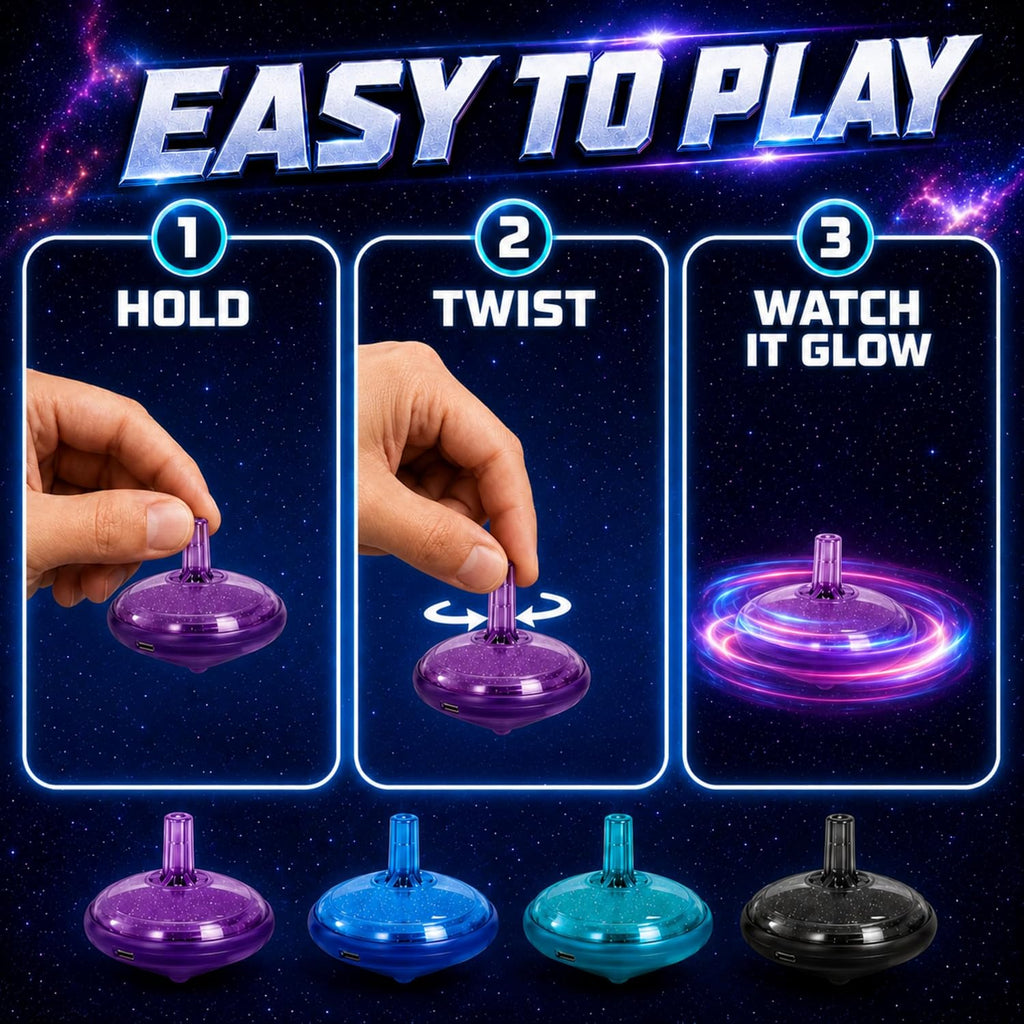 Tops giratorios LED intermitentes para niños, recuerdos de fiesta a granel y premios de aula (Galaxy - 100 piezas)