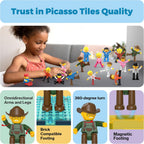 PicassoTiles - Juego de figuras de acción magnéticas para niños pequeños, con imán de expansión, kit educativo de aprendizaje STEM de simulación de juego para construcción, bloques de construcción, baldosas para desarrollo cerebral infantil