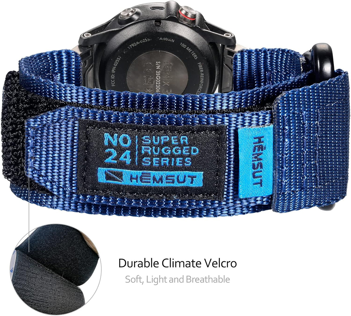 Compatible con la Correa de Reloj Garmin, Correa Deportiva de Nylon Super Resistente con Diseño de Bucle Tejido para Fenix/Forerunner/Approach/MARQ/Quatix/Serie D2, Correa de Reemplazo Resistente para