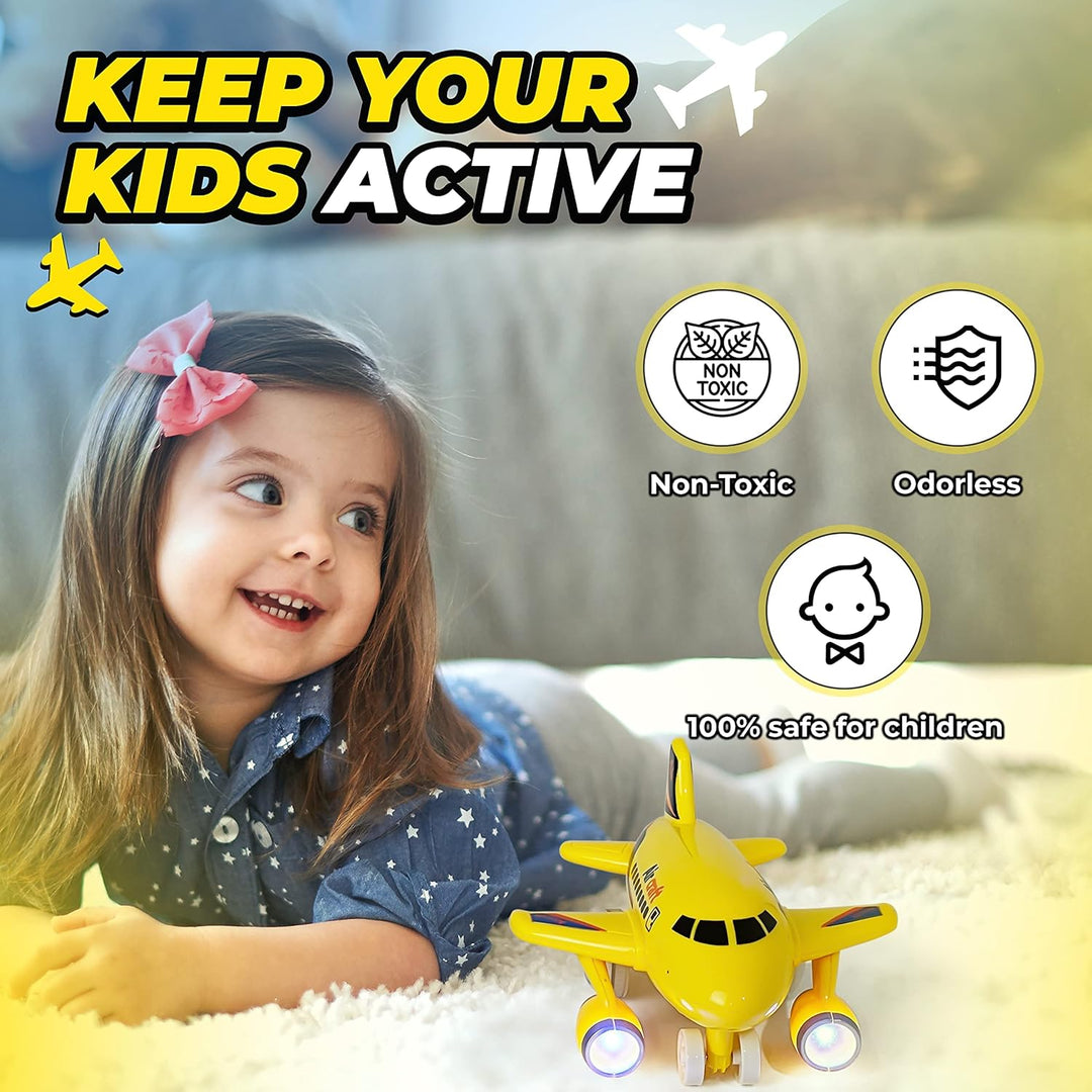 KIDSTHRILL Juguete de avión para niños y niñas. Juego de tres avion...