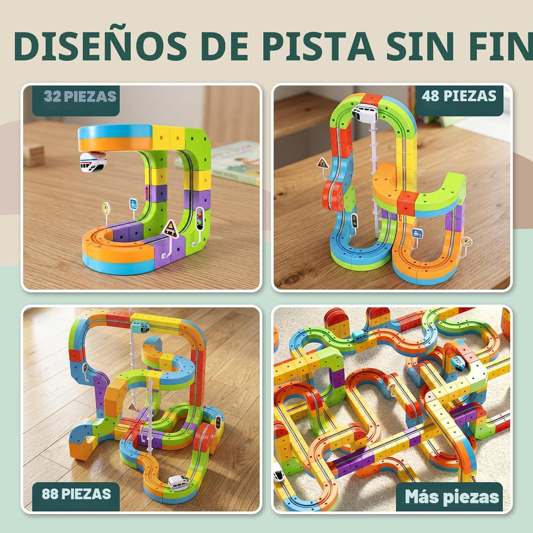 Wdebay klick - Juego de tren eléctrico de raíles 3D con pista de ca...