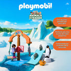 Playmobil | Animales y amigos | Expedición de hielo zoológico | Pingüinos y focas con carrusel de alimentación | Juguete infantil para edades de 4 años en adelante | 72073