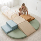 Conjunto de Juego de Escalada Divertido para Niños Pequeños de 1-3 años: Túnel de Gateo, Bloques de Escalada de Espuma