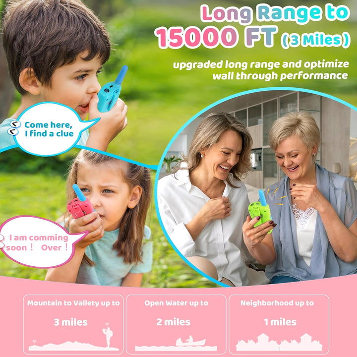 Vvinca Walkie Talkies para niños recargables, juguetes de radio de...