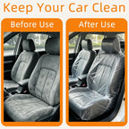 Paquete de 250 fundas desechables para asiento de automóvil, juego de protectores de asiento de plástico transparente para automóviles, incluye volante, selector de engranajes y fundas para