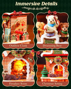 Rolife Kit de casa en miniatura de Navidad, caja de música, decoración de