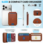SHIELDON Cuero genuino para soporte de cartera MagSafe, 6 tarjeteros