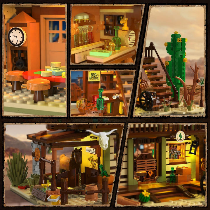 Western Saloon - Juego de construcción con luz LED juguete