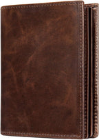 Cartera de cuero para hombre, plegable vertical, con bloqueo RFID,...