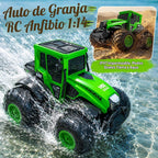 1:14 Amphibious Farm RC Tractor, 2.4GHz 4WD Off-Road Waterproof Stunt Car