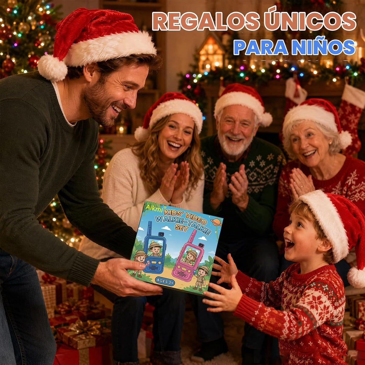 Aikmi Walkie Talkies de video para niños, juguete al aire libre para niños