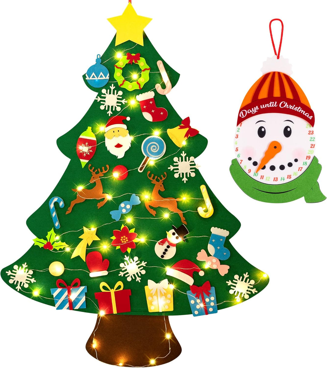 jollylife Juego de árbol de Navidad de fieltro de 3 pies