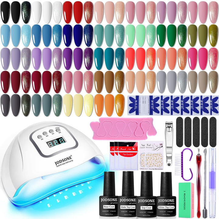 JODSONE - Kit de esmalte de uñas de gel con lámpara ultravioleta, 3...