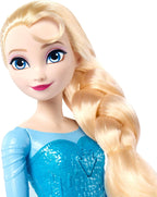Mattel Muñeca Elsa cantante de Frozen de Disney con luces y música, canta "Let It Go" de Movie, posable con traje brillante y zapatos extraíbles