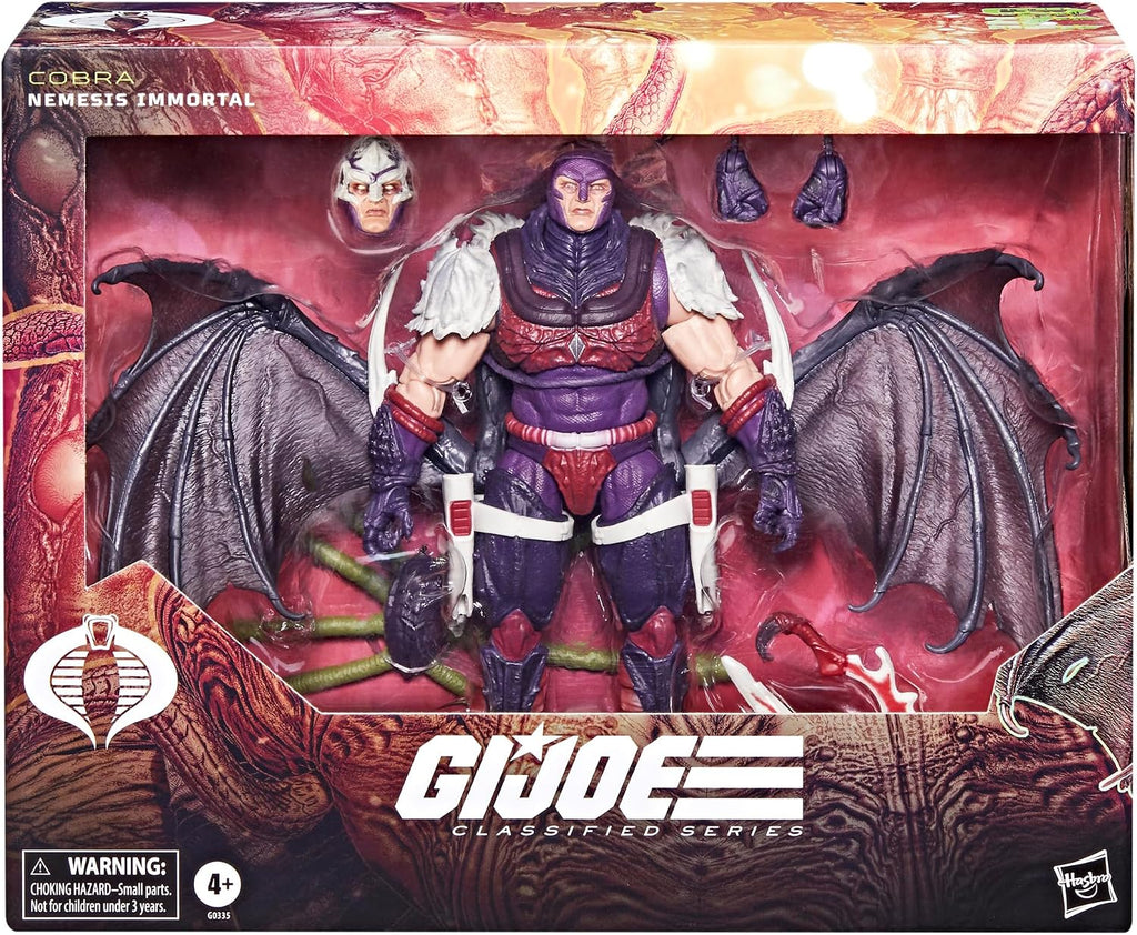 G.I. Joe Classified Series #140, Nemesis Immortal, figura de acción coleccionable de 6 pulgadas con 7 accesorios; alas articuladas